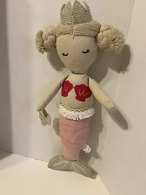 Mud Pie Linen Mermaid Plush With A Shell 18 Inch • $10