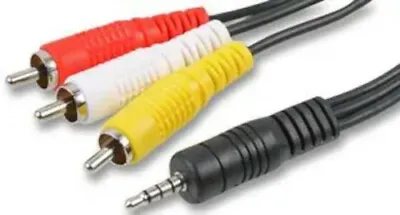 4 Pin 3.5 Mm Jack Red White Yellow RCA Phono Plugs 3 M Adaptor Cable - 101377 • £8.35