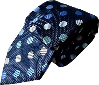 Color Polka Dot Black Neck Tie With Hanky For Any Occasion • $9.99