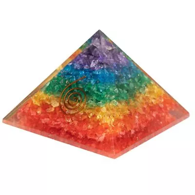 7 Chakra Orgone Pyramid For E-Energy Protection & Healing - Meditation Orgoni... • $42.23