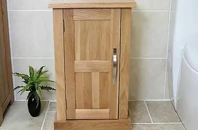 Oak Bathroom Furniture | Vanity Unit | Storage Cabinet 500mm Wide With Shelving • £289