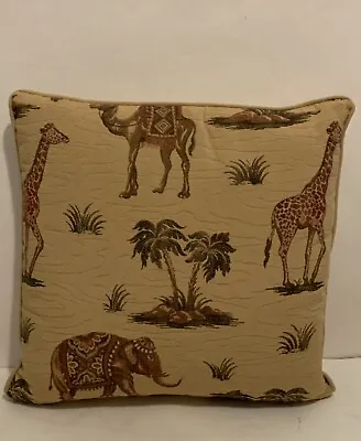 Ashford Court African Safari Tapestry Decorative Throw Pillow Tropical Palm Tree • $10