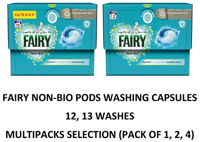 FAIRY Non-Bio Pods Washing Capsules 12 13 Washes Selection (Pack Of 1 2 4) • £11.52