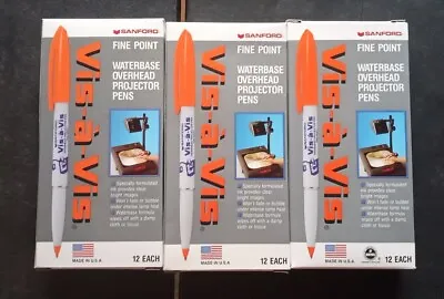 Orange Vis-A-Vis Wet-Erase Overhead Projector Transparency Markers 12 Count X 3! • $22.50