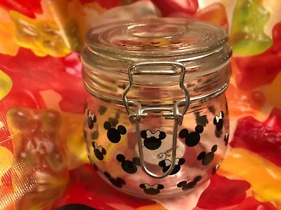 New Disney Mickey Minnie Mouse Clip  Top Glass Storage Jar • £6.49