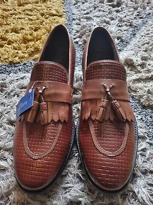 £24.99 • Buy Mens Silver Street Tassel Loafers Tan Shoes Size UK 11 New