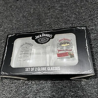 Jack Daniels Set Of 2 Globe Glasses Box Set Licensing Essentials • $28