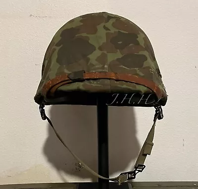 Pinochet Era Chilean Army M1 Helmet Rare 1970 Pattern Frog Camo Cover Military • $300