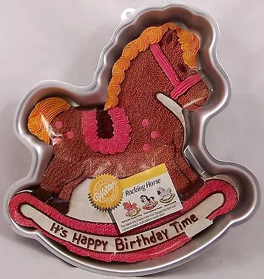 Wilton ROCKING HORSE Pony Lamb Cake Pan Happy Birthday Baby Shower #2105-2388 • £24.57