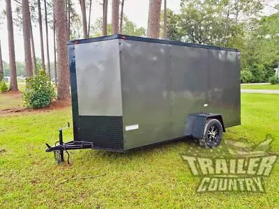 NEW 2024 6x12 6 X 12 V-Nosed Enclosed Black Out Cargo Motorcycle Trailer W/ Ramp • $4595