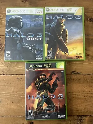 Lot Of 3 Game Xbox 360 HALO Video Games 2 & 3 ODST. Tested Clean 🔥 • $16.99