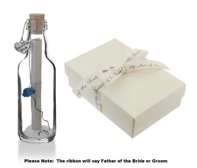 Father Of The Bride Groom Gifts Personalised Wedding Message In A Bottle Gift • £13.95