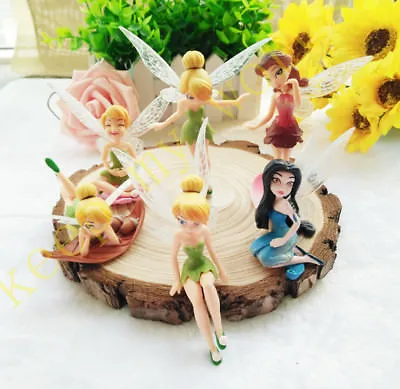 6 Pcs Disney Tinker Bell Fairies Princess Figure Modle Doll Play Toy Cake Topper • $16.99