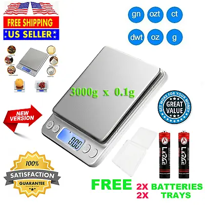 Digital Scale 3000g X 0.1g Jewelry Gold Silver Coin Gram Pocket Size Herb Grain • $10.99