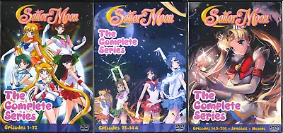 $69.99 • Buy Sailor Moon 200 Episodes + 3 Specials + 3 Movies English Dubbed Complete 18 DVDs
