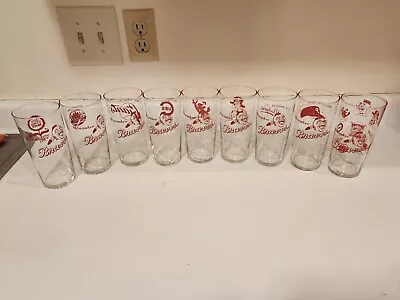 Vintage Mlb Milwaukee Braves Drinking Glasses Lot Of 9 • $259.99