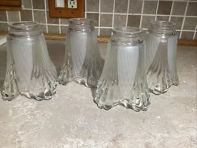 4 Vintage Ceiling Fan Clear Glass Light Shades Replacement Covers 2  Fitter • $39.99