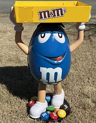 M&M Candy Character- Blue On Wheels W/Metal Base Store Display Height 45” RARE! • $699