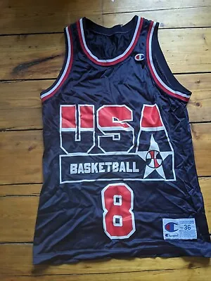 £55 • Buy Vintage Champion USA Basketball Jersey Size 36 (S) Dream Team 2 #8 Steve Smith