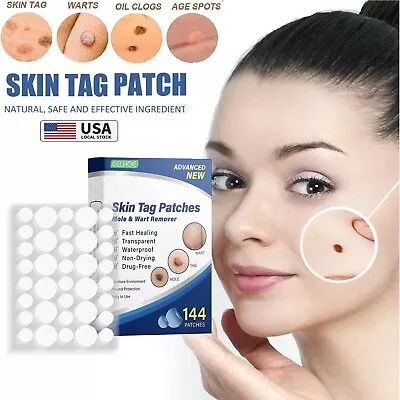 144pcs Skin Tag Remover Patches Quick Effective Mole Wart Removal Pad Sticker US • $7.55