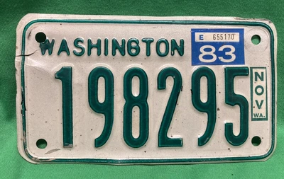 1983 Vintage Washington State Motorcycle License Plate Classic Vehicle Collector • $99.38