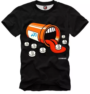 $27.98 • Buy E1syndicate T Shirt Pills Pill Box Junky Tongue Rave Ecstasy Xanax Pillbox 5676