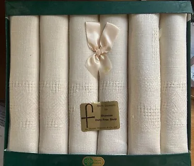Set Of 6 New Old Stock Vintage Irish Linen Napkins 16  Etamine Linen • $24.99