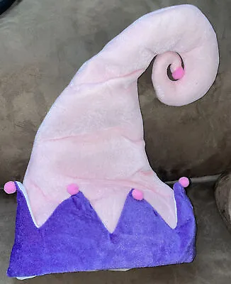 Jester Elf Hat Pink/purple Plush One Size • $14.99