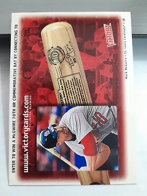 2000 Upper Deck Victory Mark McGwire Bat Sweepstakes Card • $1.29
