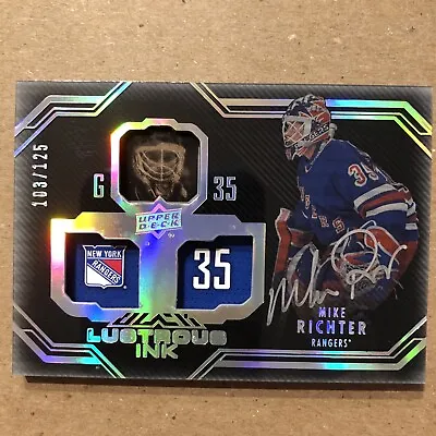 MIKE RICHTER NY Rangers 2016-17 Upper Deck Black Lustrous Ink Auto /125 • $99.99