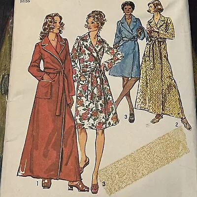 Vintage 1970s Simplicity 4989 Robe 2 Lengths Sewing Pattern Medium 12-14 UNCUT • $6