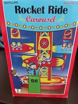 Vintage TIN WIND UP  ROCKET RIDE  TOY CAROUSEL • $1