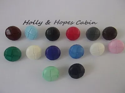 6 Quality Leather Look Football Buttons Plastic 15mm 18mm 20mm Choice Of Colour • £2.55