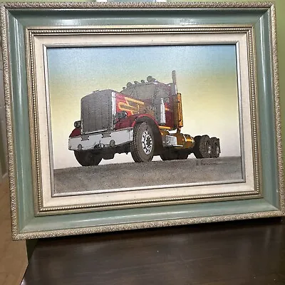 Semi Truck Painting By H Hargrove Peterbilt Big Rig PRINT CANVAS Framed • $189.99