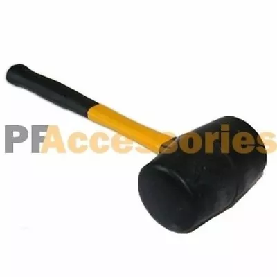 24 Oz Rubber Mallet Hammer Fiberglass Grip Handle 12  Inch Length NEW • $14.99