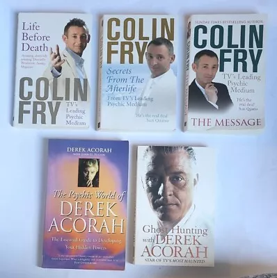 Colin Fry & Derek Acorah Book Bundle 5 Titles  Psychic/spiritual Pre Owned • £12.99