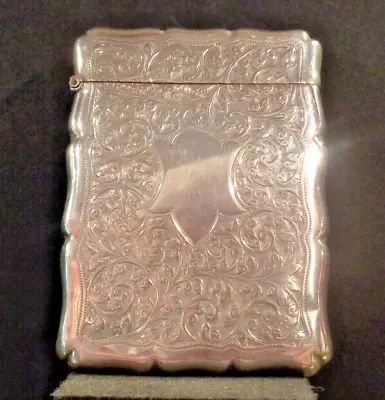 Antique Sterling Silver Calling Card Case Hallmarked Engravable • $235