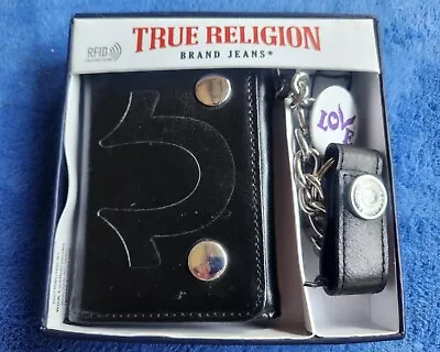 $18.80 • Buy Brand New - True Religion Men's Leather Wallet With Chain - Black