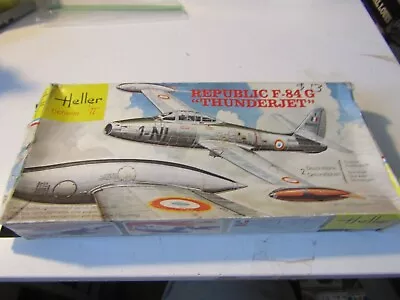 Heller Republic F-84 G Thunderjet Model Airplane Kit 1/72 207  Free Shipping • $13.99