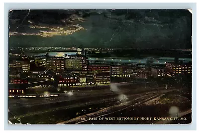 C.1910 Night View Vassar Chocolate Factory Kansas City MO Bottoms Postcard F103E • $24.75