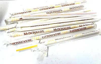 20 Lot  1986 McDonalds Restaurant Paper Wrapped Yellow & Red Striped Straw USA • $37.50