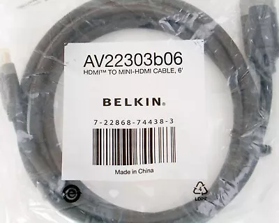 Belkin HDMI To Mini-HDMI Cable - 6 Feet • $3.95