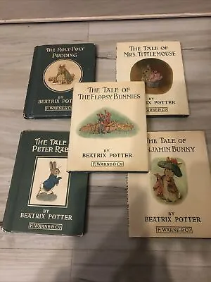 Vintage Tale Of Peter Rabbit Beatrix Potter Hardback F. Warne & Co. Lot Of 5 • $65