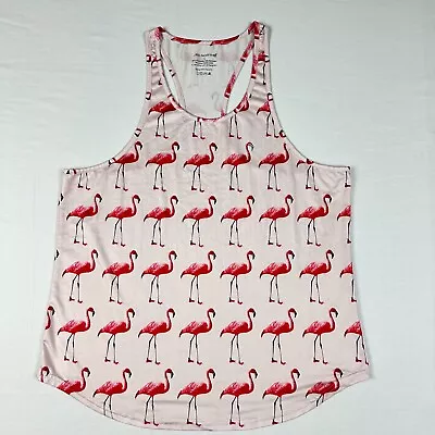 Jed North PINK FLAMINGOS Muscle Racerback Tank Top LARGE Sleeveless • $25.46