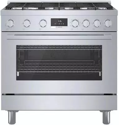 Bosch 800 Series 36  3.7 Cu. Ft 6 Burner Freestanding Dual Fuel Range HDS8655U • $3799