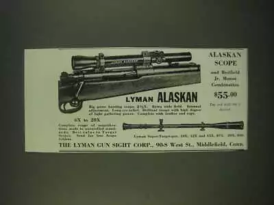 1940 Lyman Alaskan And Super-Targetspot Scopes Ad • $19.99