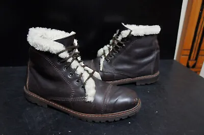 Vintage Eddie Bauer Sz 7 Shearling Leather Vtg Winter Ankle Boots • $18