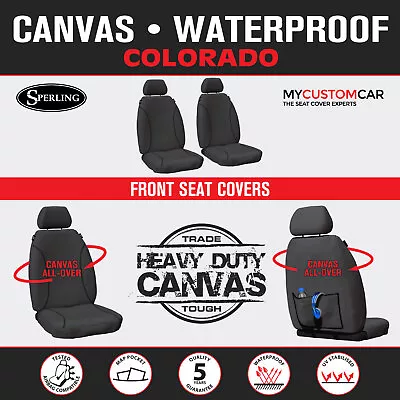 Holden Colorado RG Dual Cab 2012-2020 TRADIES Front Canvas Seat Covers Custom • $169