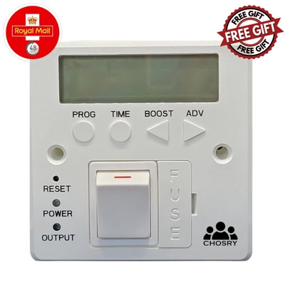 £36.99 • Buy CHOSRY Programmable Fused Spur Timer Switch For Towel Rails, Heating & Lighting