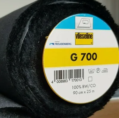 £3.50 • Buy Fusible Pure Cotton Interlining Vilene G700 Iron On Woven Interfacing Black